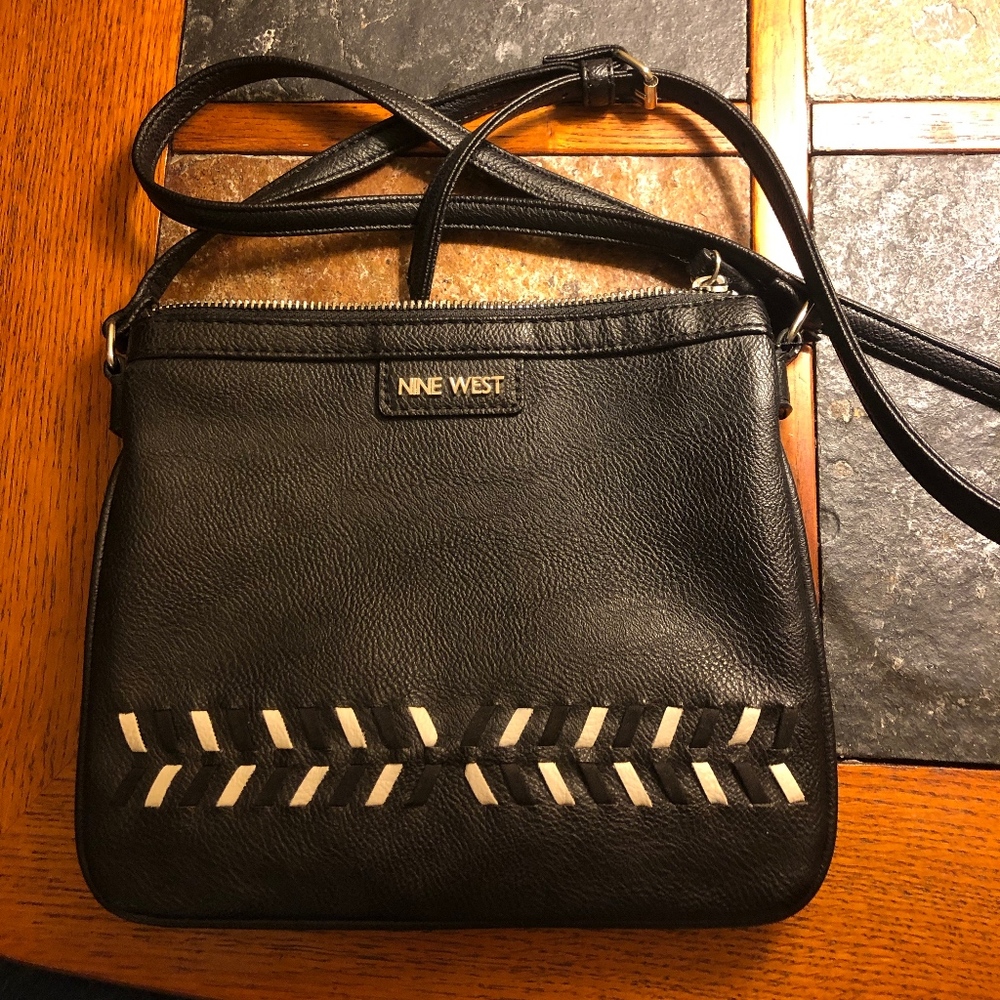 Nine West Faux Leather Crosshatch Bag